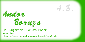 andor boruzs business card